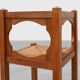 Art Deco Oak Corner Chair with Cut‑Out Backrest and Rush Seat, Belgium, cir