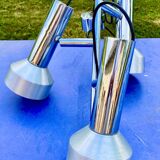 Chandelier ceiling lamp suspension 3 spots aluminum  1970