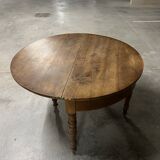 Charming antique modular half-moon table in solid wood