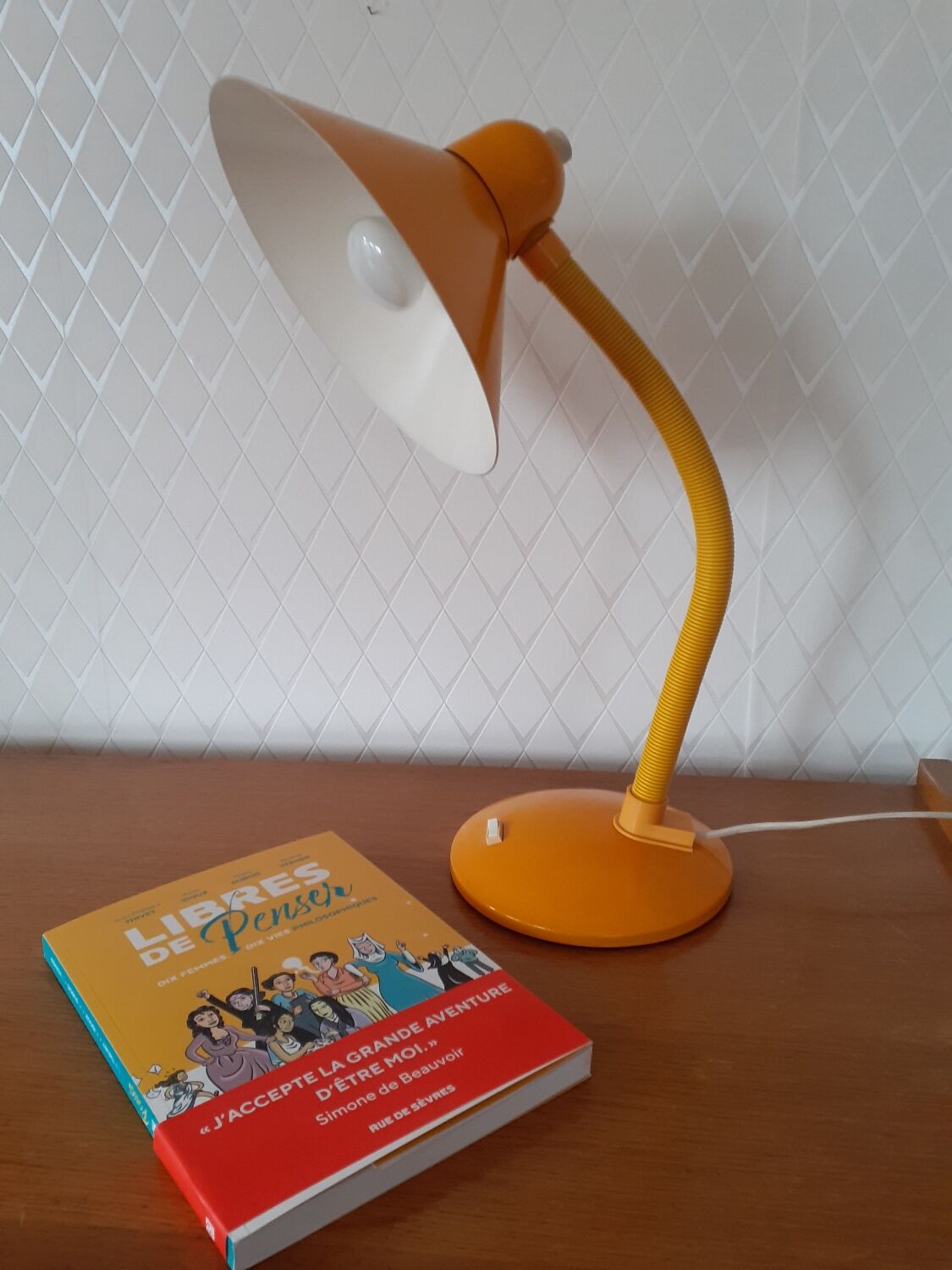 Lampe de bureau Aluminor jaune-orange
