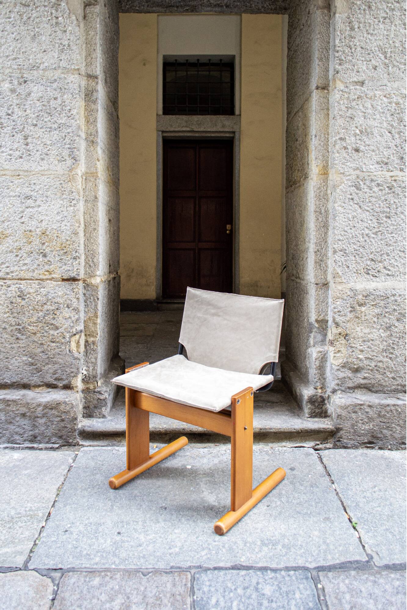 Sedie in pelle e faggio di Poliform anni '80
