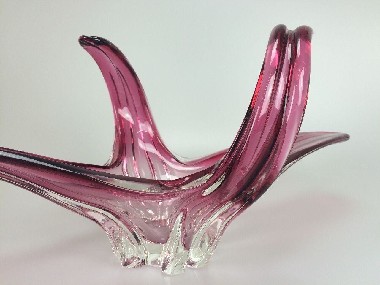 XXL 70s Murano bowl Murano glass purple white fruit bowl design