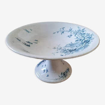 Grand plat de service ovale K G Luneville modèle Oeillet, Vaisselle en  faïence bleue et blanche, Années 1900 | Selency