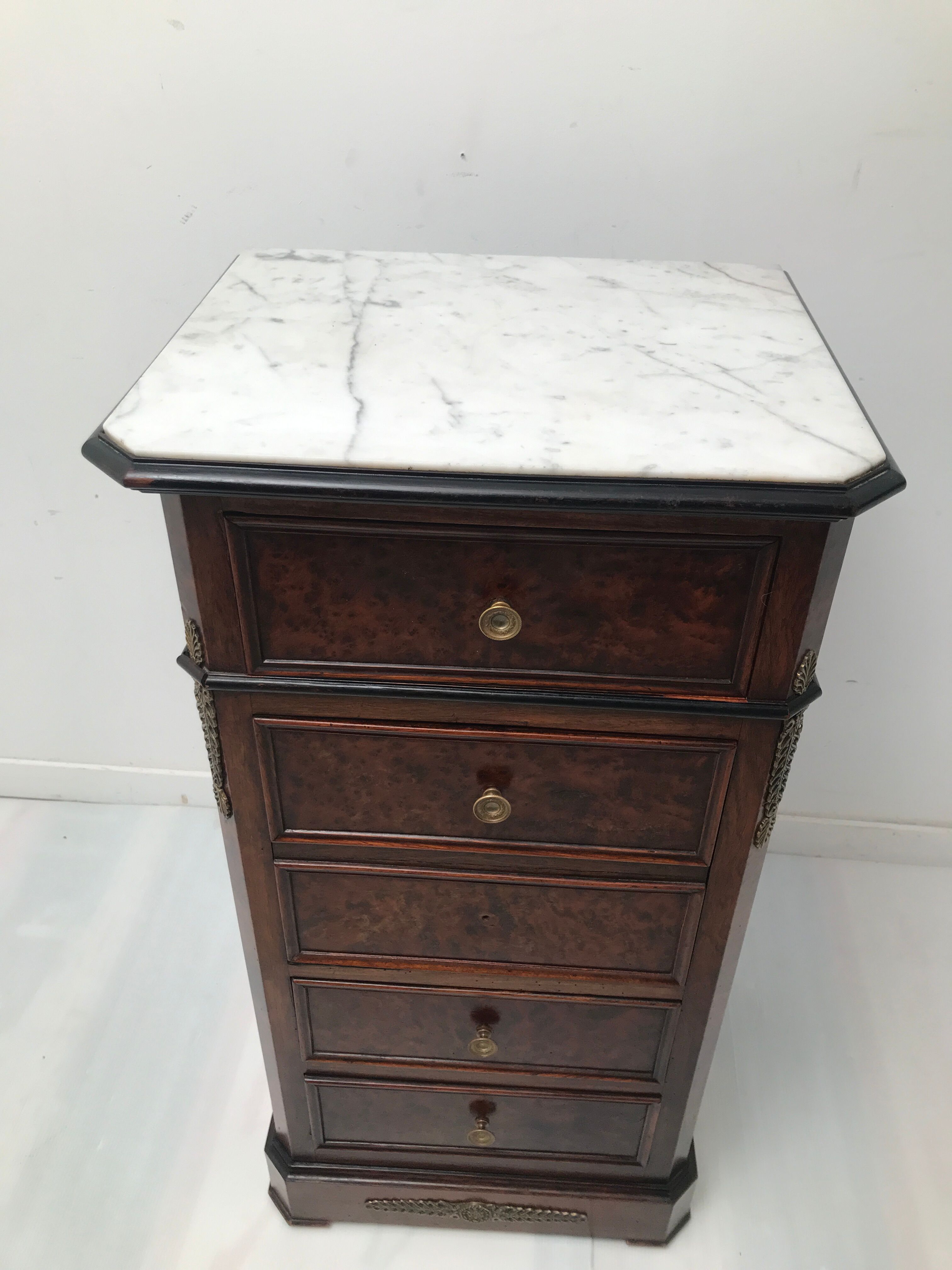 Vintage inlaid drawer cabinet