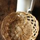 Basket basketry vintage round wicker openwork twists