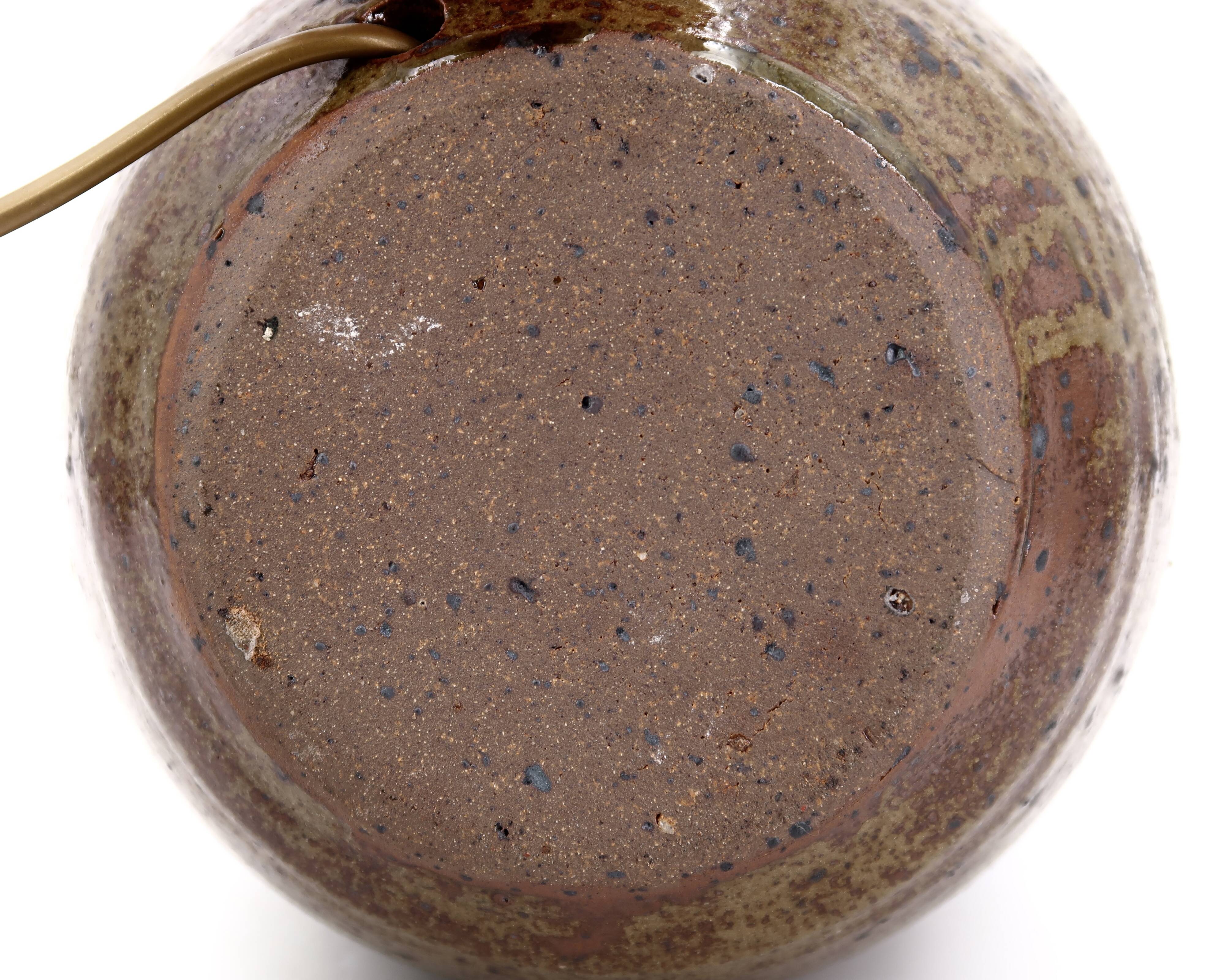 Pyrite stoneware potter's ball lamp by Guy Baudat, 1970s