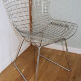 4 chrome Bertoia chairs with cushion