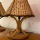 Paire de lampe vintage rotin et cannage
