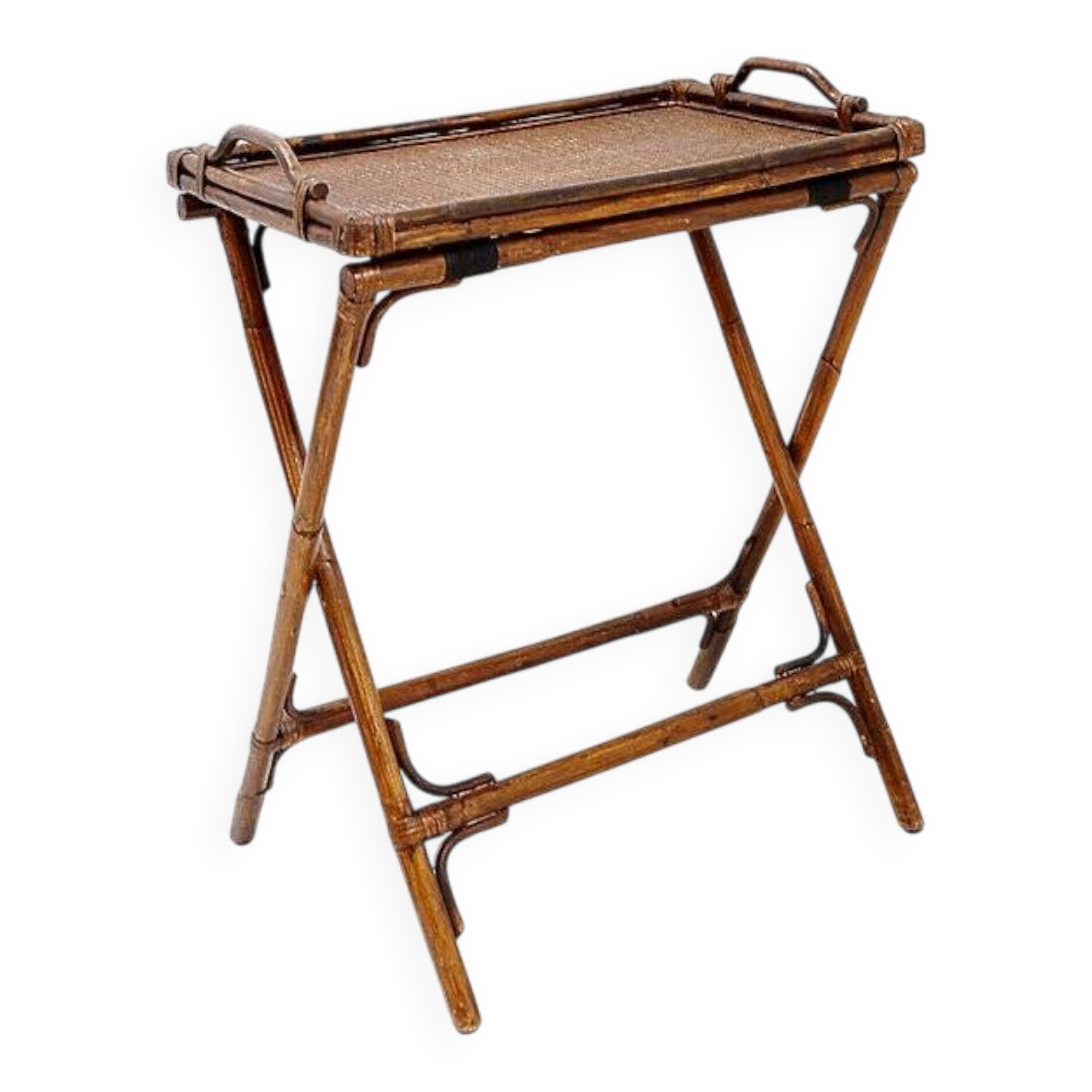 Mid-century colonial style bamboo folding table