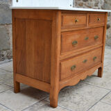 Art Nouveau dressing table dresser in carved oak, France, circa 1910