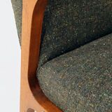 Vintage avocado green granola armchair Scandinavian design 1960s