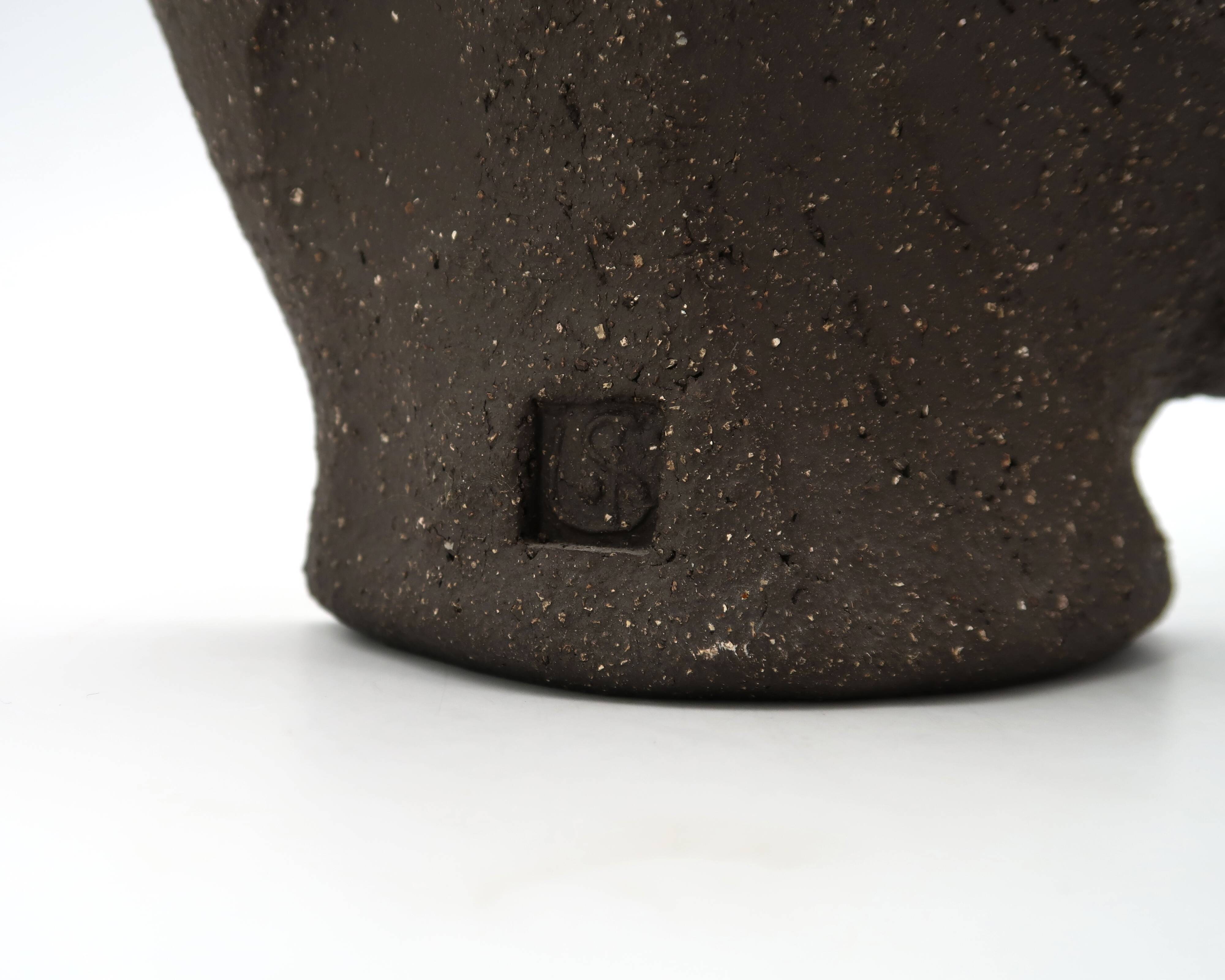 Ceramic sculpture in the form of a head by Salvatore Parisi