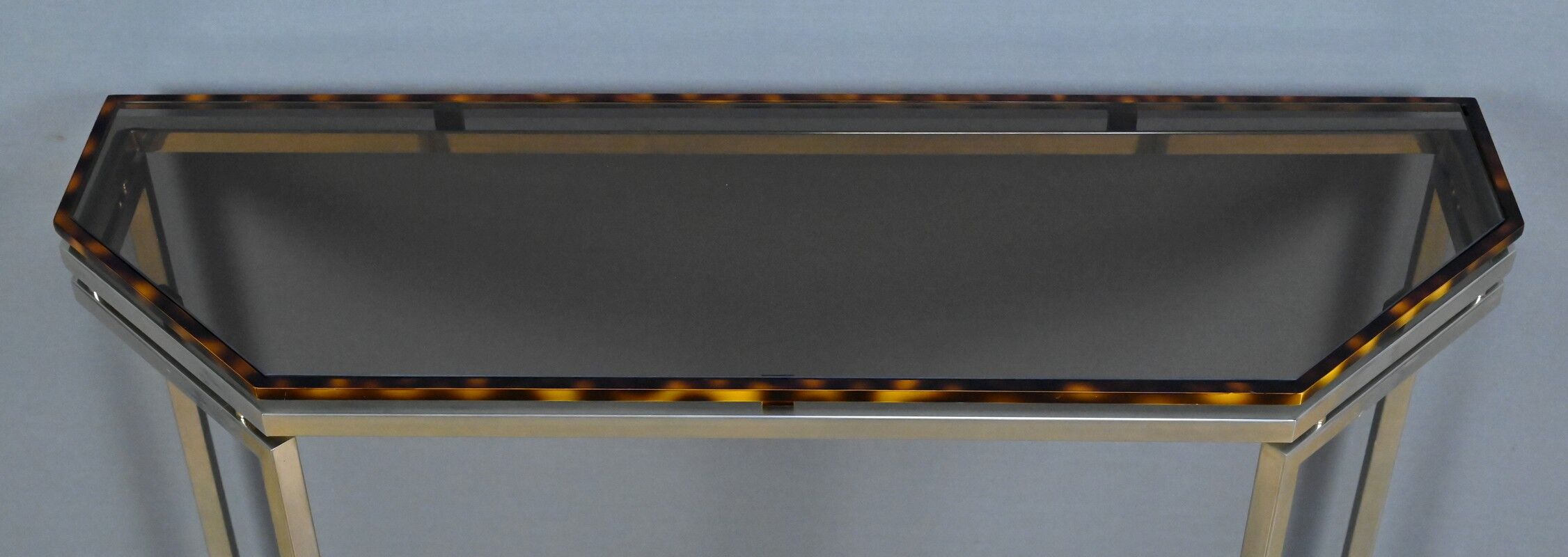 Smoked glass hexagonal console – 1970