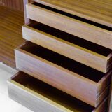 Armoire italienne vintage en teck et velours, années 1960