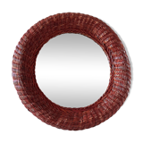 Round rattan wall mirror 1970s/80s