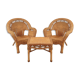 Two-chair wicker set and coffee table