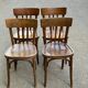 4 dark oak satin bentwood bistro chairs