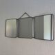 Miroir vintage 1960 triptyque barbier coiffeuse Arpin grenadine - 27 x 69 c