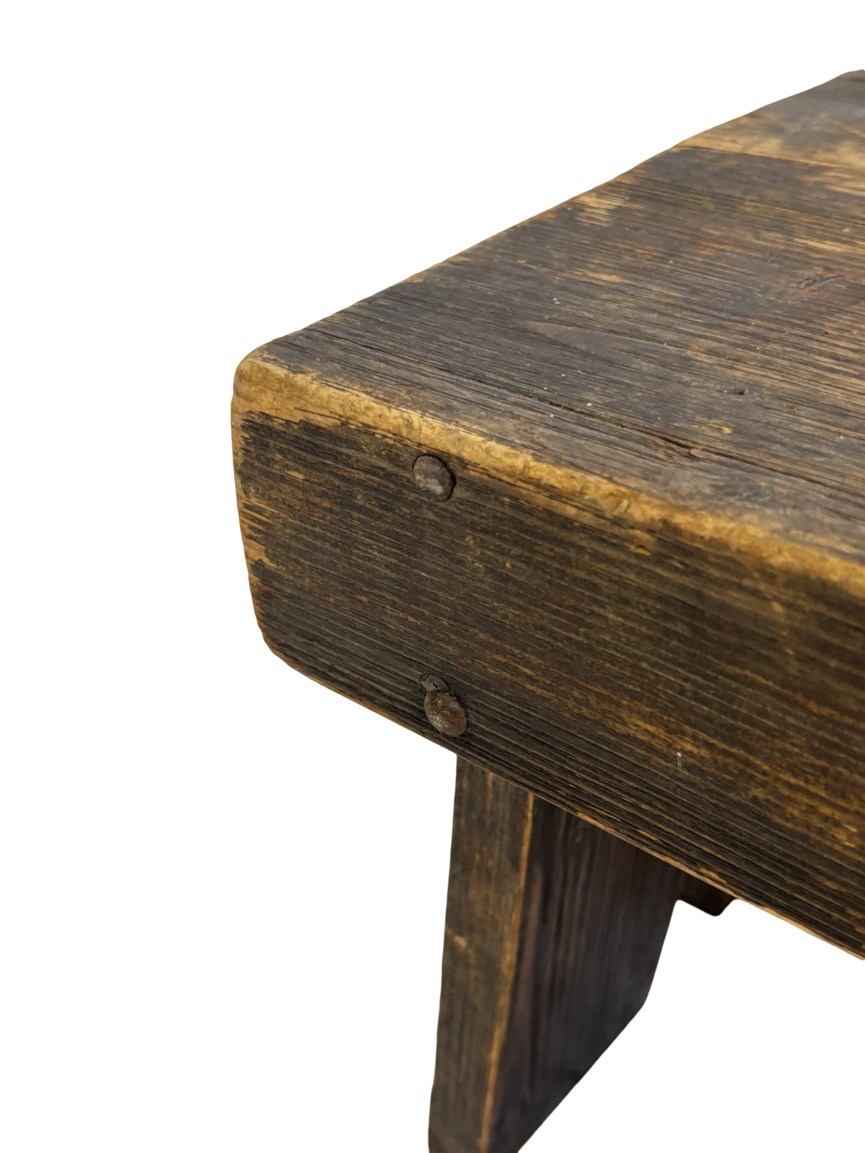 Antique stool footstool 1940s wooden plant table