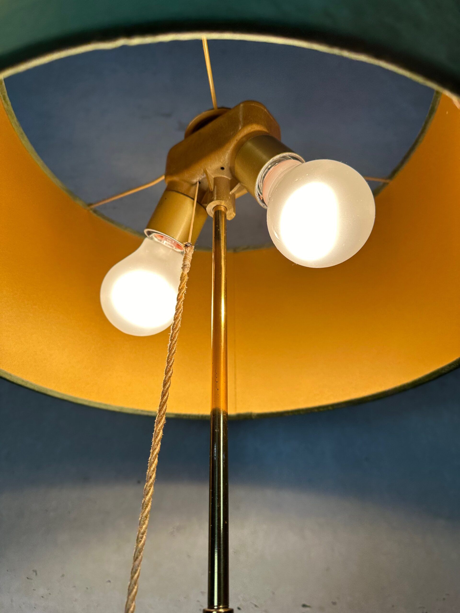 Vintage brass faux bamboo floor lamp