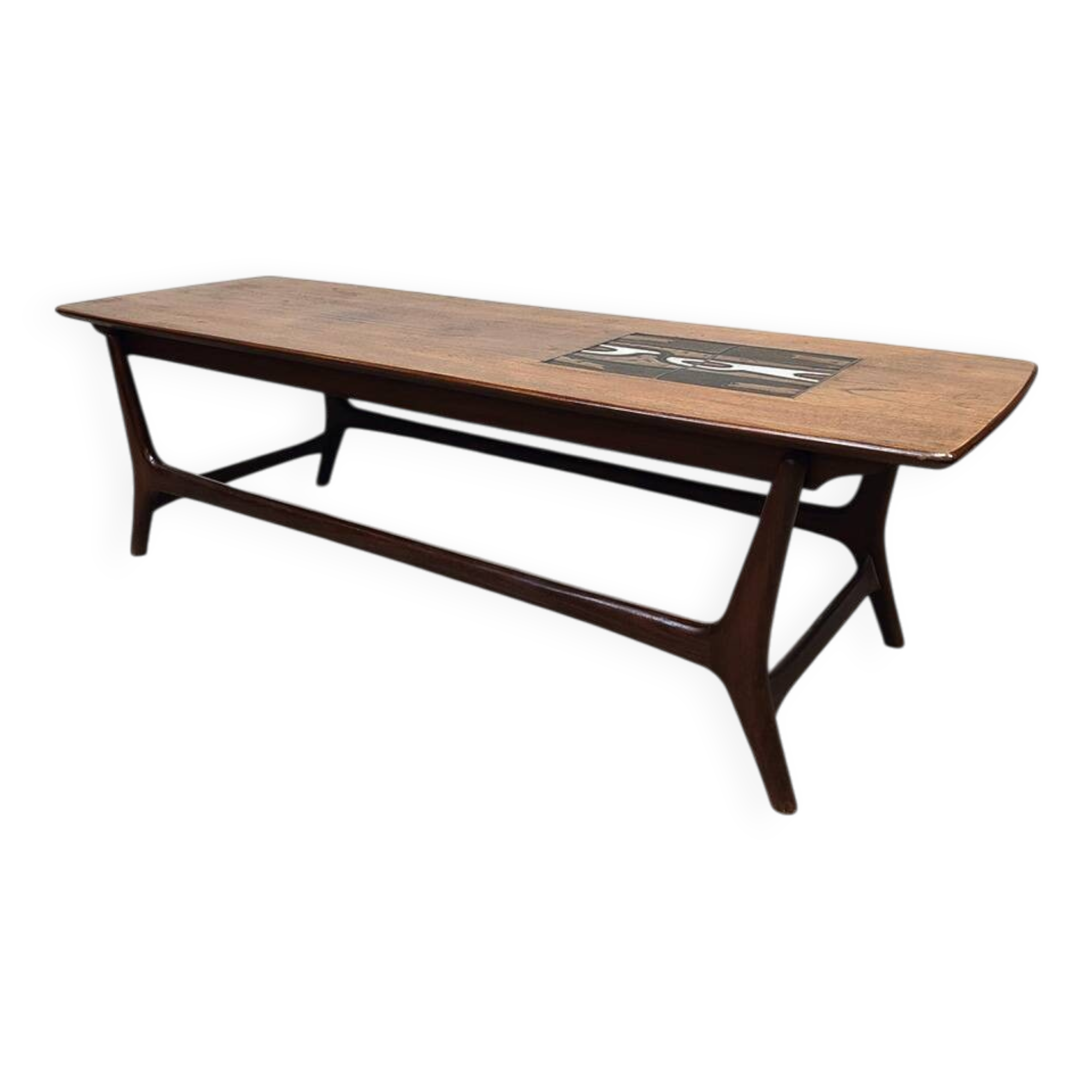 Vintage Dutch design Ravelli tile & teak coffee table Louis van Teeffel