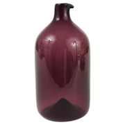 Glass vase signed Purple Timo Sarpaneva Pullo Bird Bottle, Iittala, Finland.