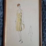 Vintage fashion print, Art Deco 1930