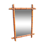 Ancien miroir en faux bambou h 72 x h 53 cm