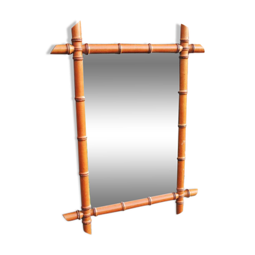Old Faux Bamboo Mirror H 72 x H 53 cm