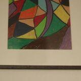 Swedish Mixed Media/Oil Pastel on Panel –“Ritad 66” by Ann Wazzgren