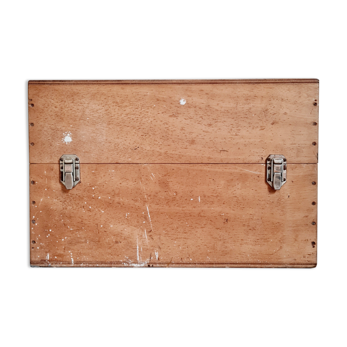 Trunk old wooden trunk with compartmentalized lockers