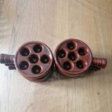 6 vintage snail pans