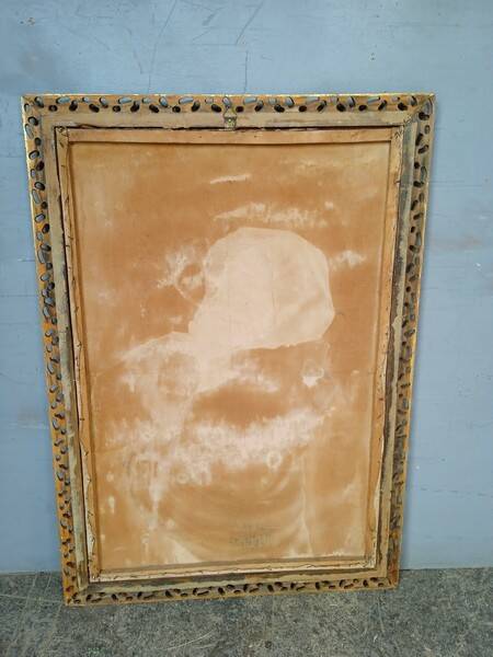 Oil painting on canvas Virgin and Child portrait 1940 - 102/72cm