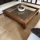 Wood and glass coffee table