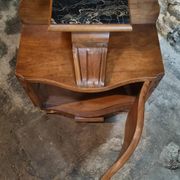 Table de chevet Art Déco française avec dessus en marbre, vers 1930