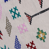 Moroccan white bohemian carpet 112x195 cm