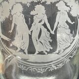 BOTTLES Engraved Glass and VINTAGE Wood