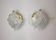 Pair of wall lamps Feuille by Murano Mazzega in frosted glass Italy 1970