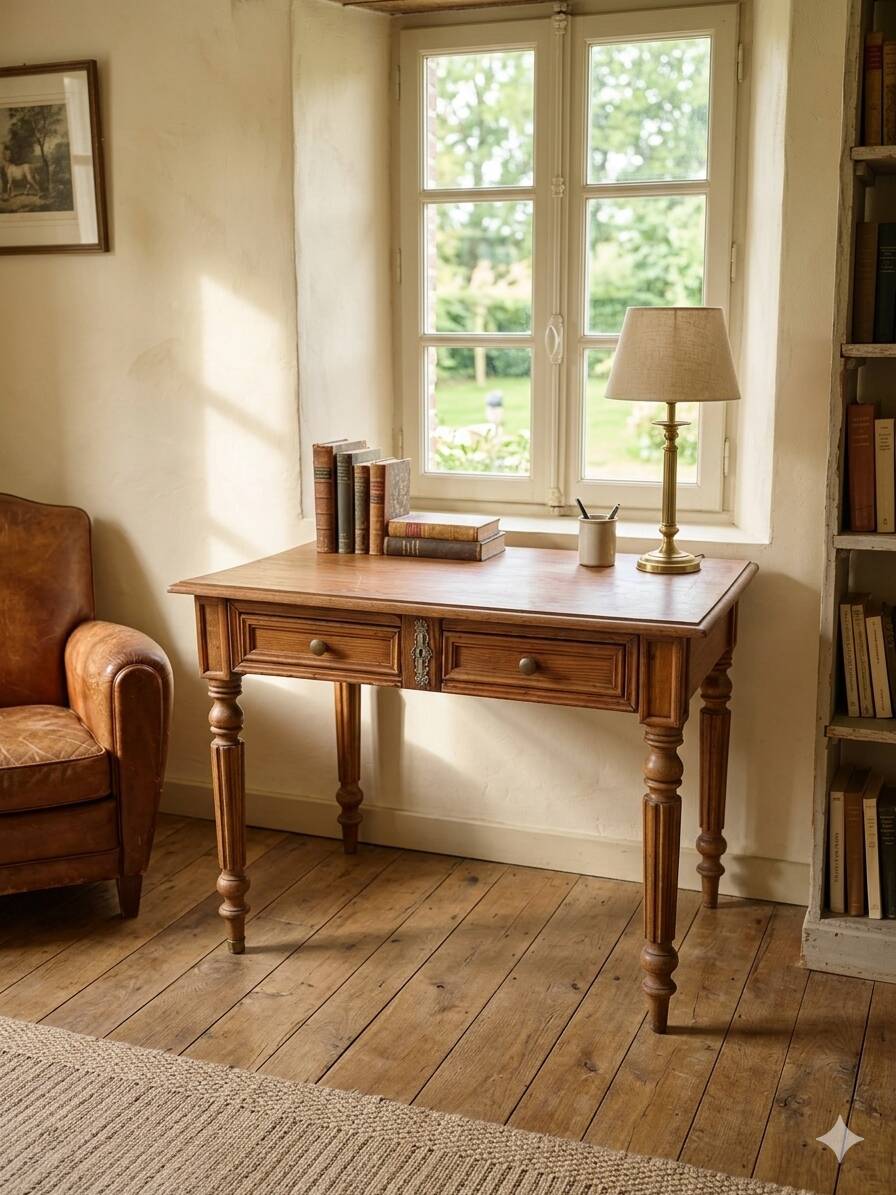Bureau ancien en pitchpin