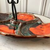 Aperitif dish fish shape signed Vallauris 70s