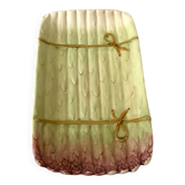 Plat à asperges en barbotine