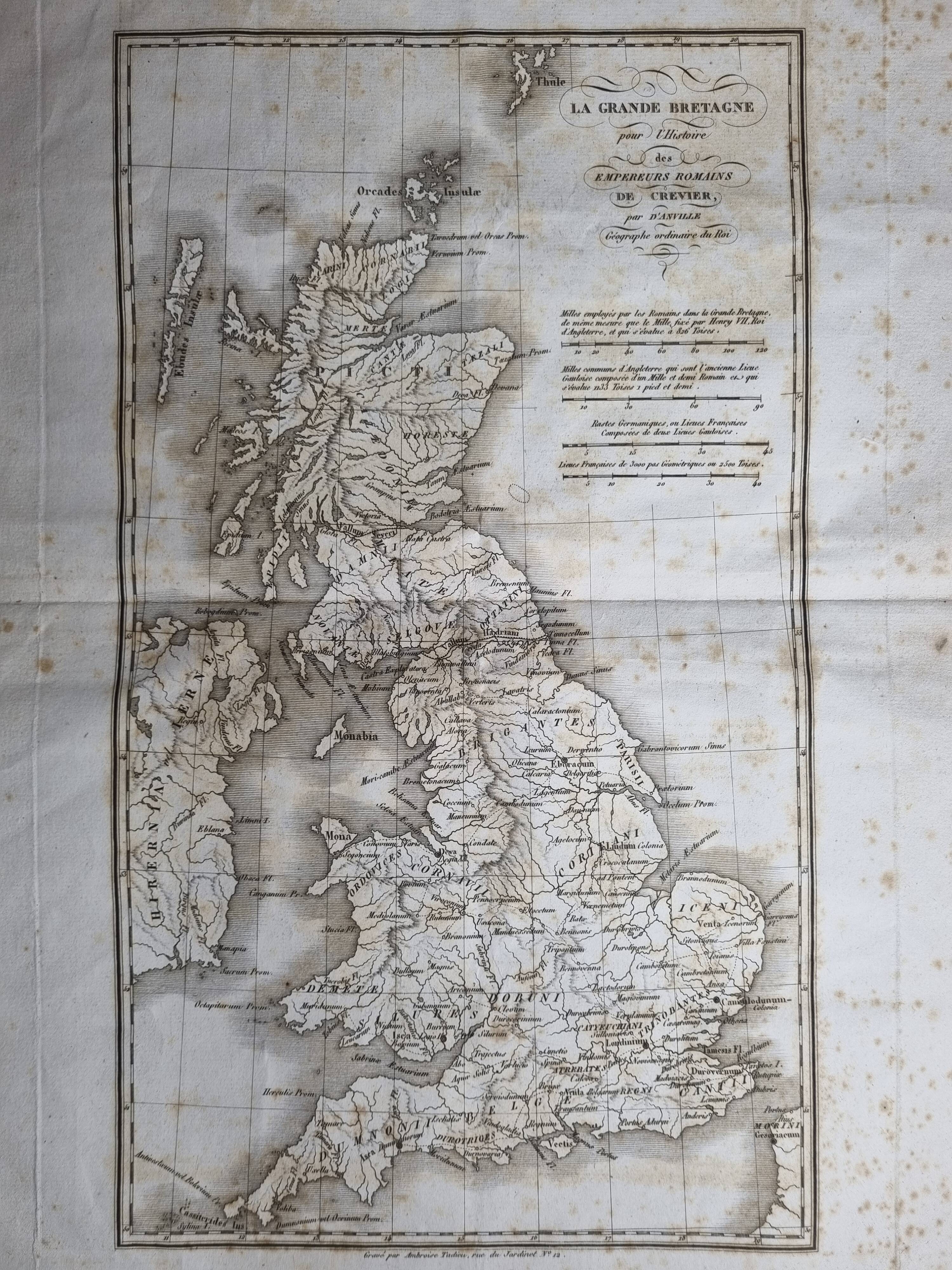 Map of Great Britain from the Atlas of the History of the Emperors of 1819, 48 x 34 cm