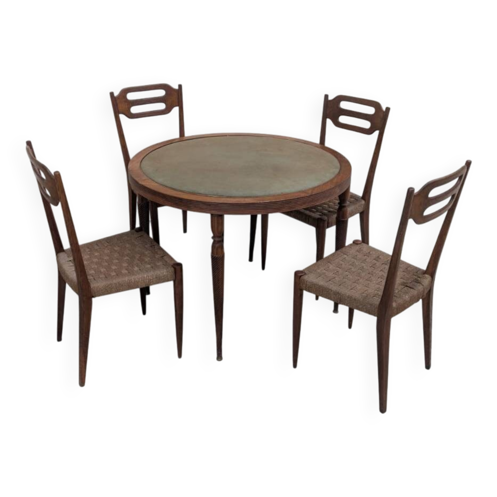Interwar Italian Rationalist Set: Table & 4 Chairs