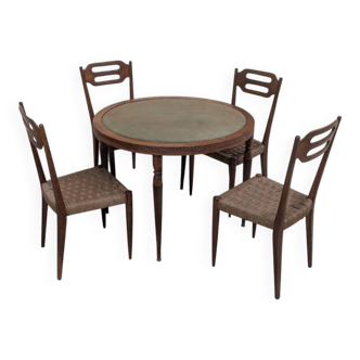 Interwar Italian Rationalist Set: Table & 4 Chairs