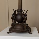 Brown Bronze Metal Table Lamp – Empire 1910s, Italian Design with Animal Motifs, Classic Desk Lamp