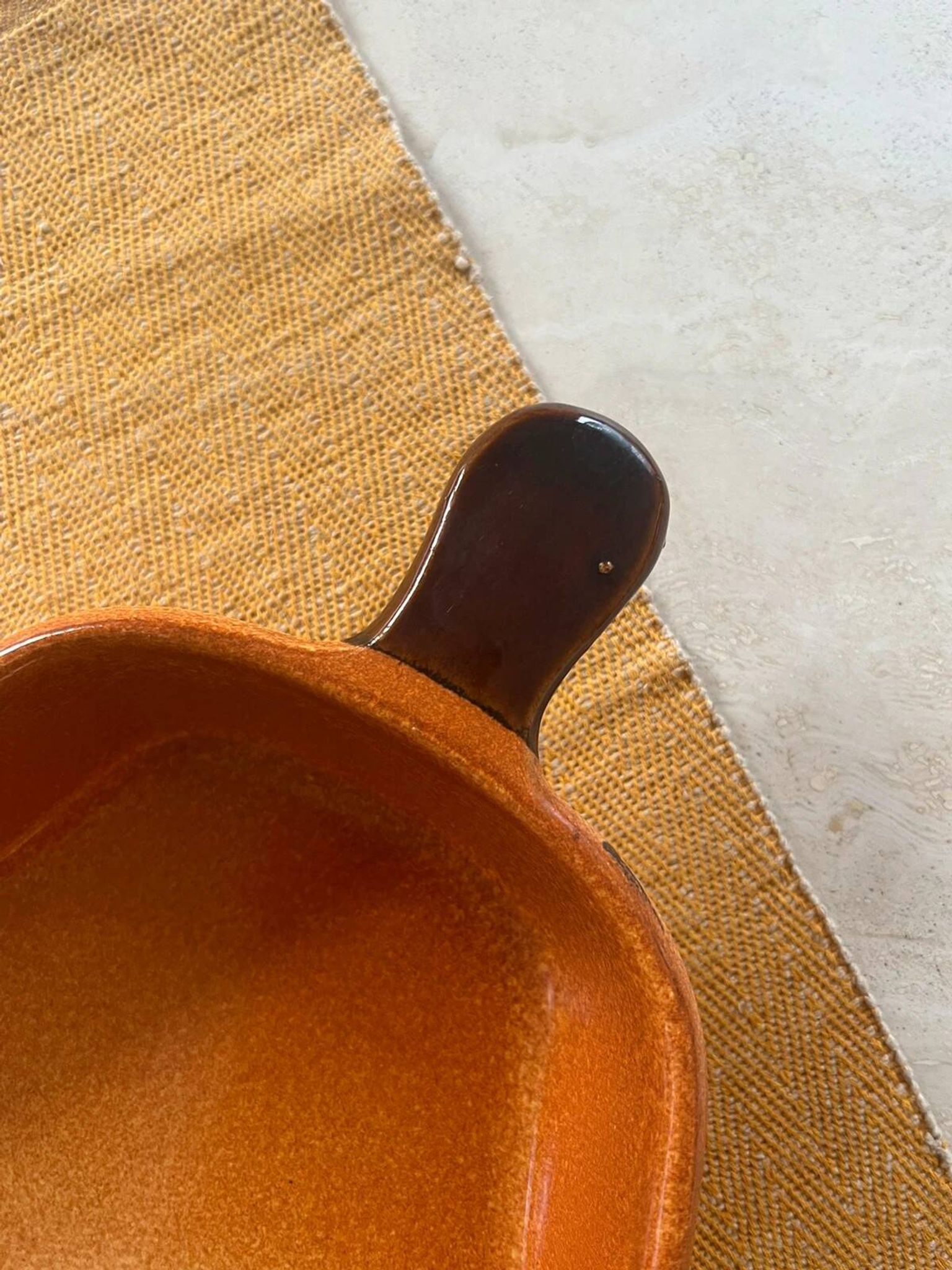Ceramic dish in the shape of a pear.