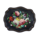 Bohemian and folk this metal tray painted with multicoloured flowers painted hand, russian vintage