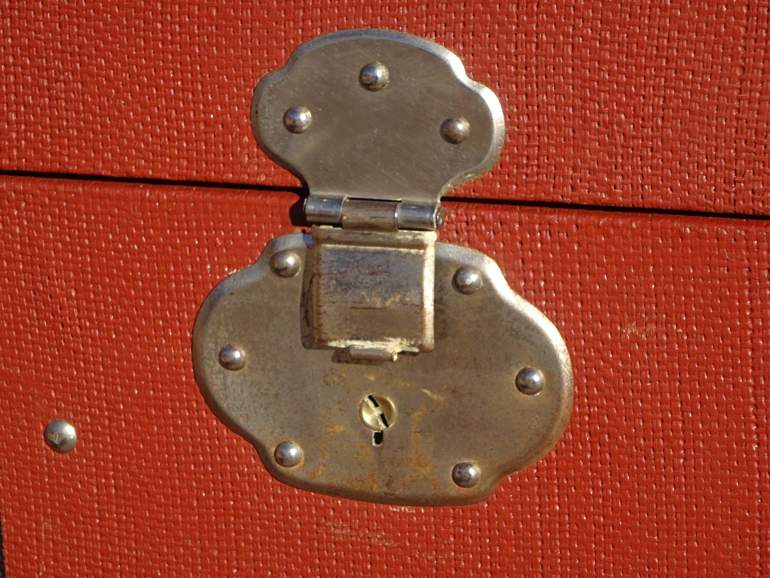 Old curved travel trunk