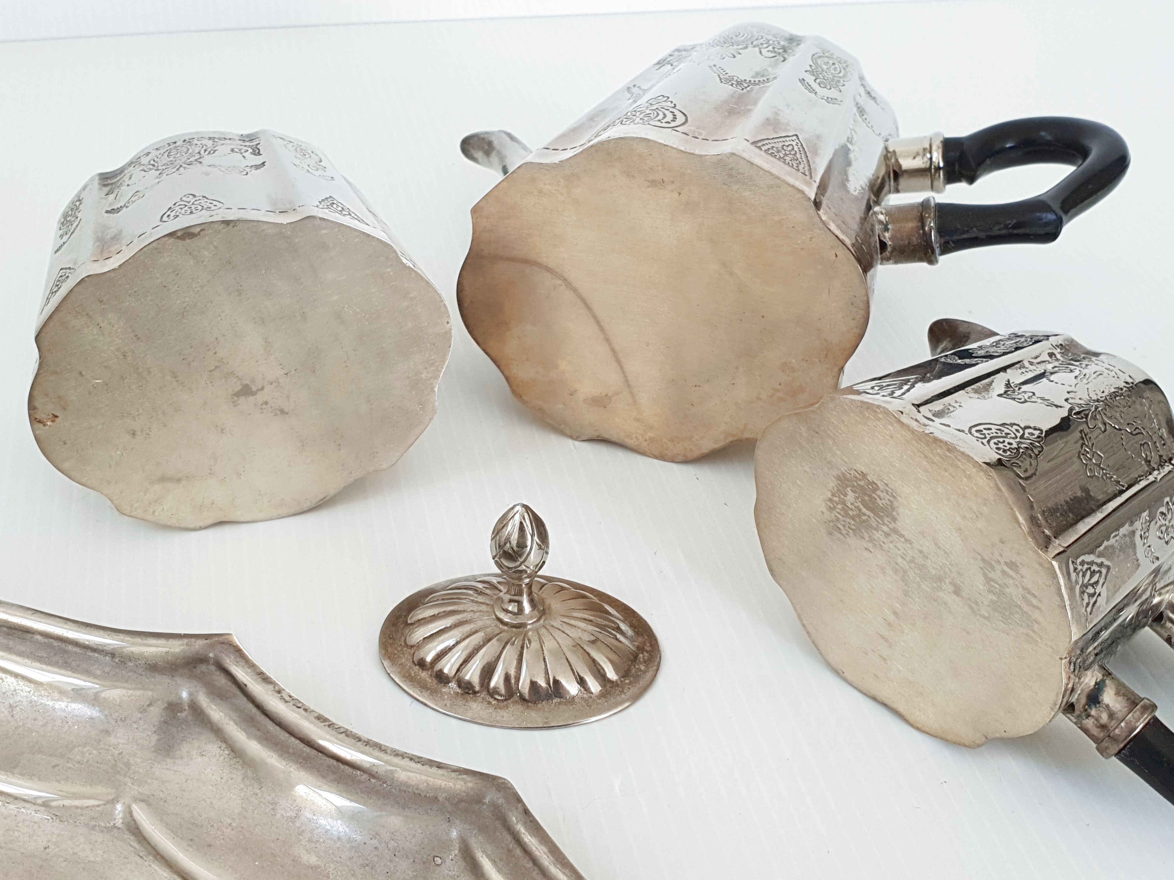 Art Deco silver metal coffee service