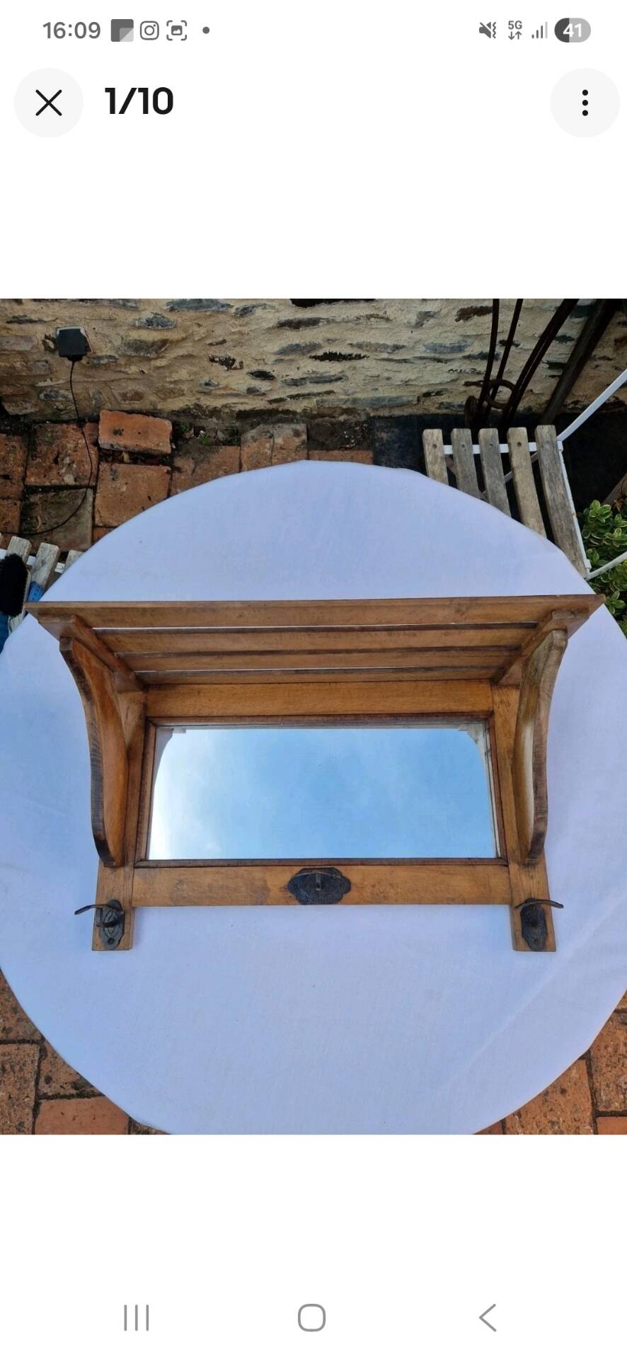 Ancien Miroir D'entrée Avec Ses Patères